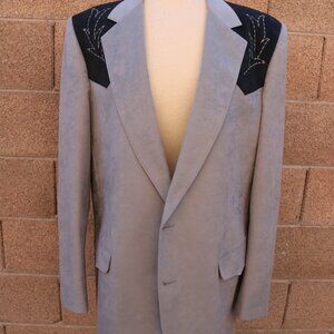Men’s Western Suede Jacket - Vintage Rockabilly Blazer Size 46L Made In USA